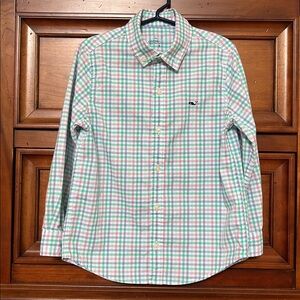 Vineyard Vines | Pastel Plaid LS Boy Dress Shirt | 5